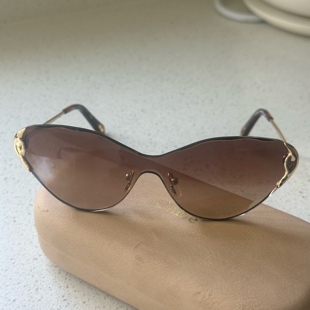 Chloe Brown and Gold Sunglasses with Gradient Lenses